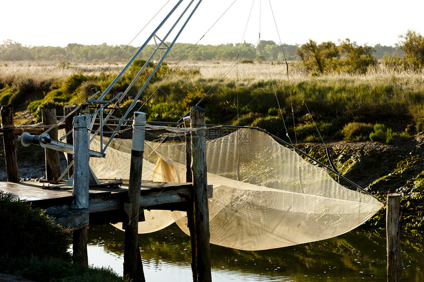法国岛渔网外观渔业海事普瓦图钓鱼图片