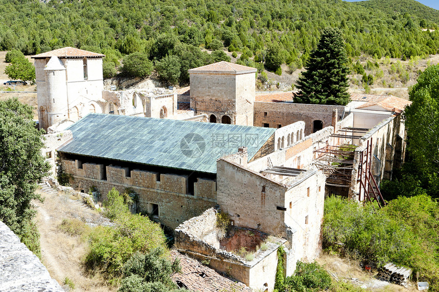 西班牙卡斯蒂利亚圣佩德罗德阿兰扎修道院和里昂旅行历史性回廊景点教会建筑世界废墟外观历史图片
