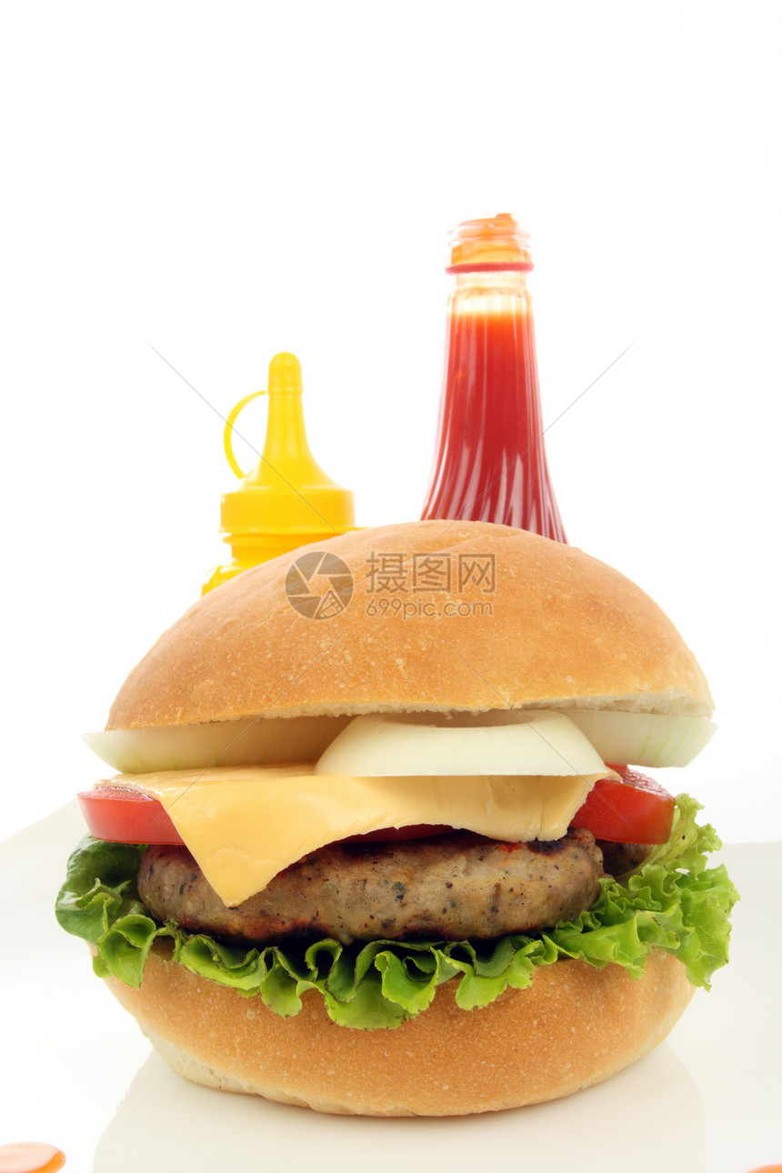 汉堡包牛肉晚餐宏观垃圾种子包子小吃芝士面包午餐图片