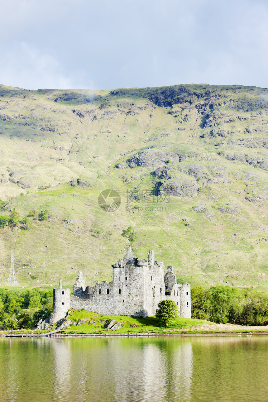 苏格兰爱湖Kilchurn城堡建筑废墟外观建筑学历史世界旅行历史性景点地标图片