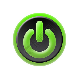 绿按钮积分圆圈设备白色背景图片