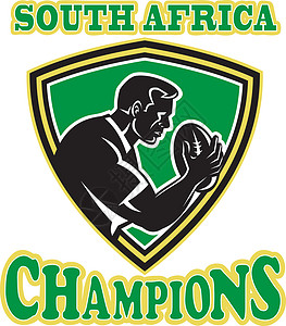 橄榄球运动员南非冠军盾牌背景图片