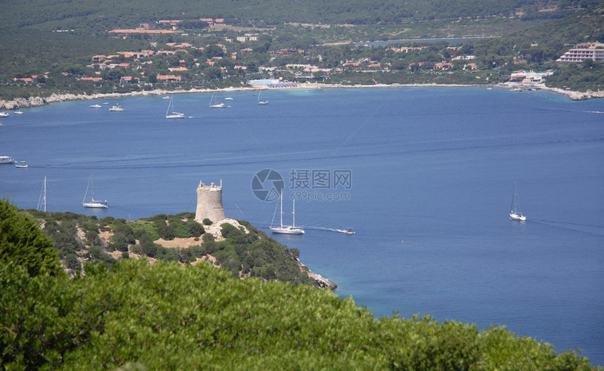 撒丁岛阳光反射风景海洋海岸海浪旅行太阳游泳海景图片