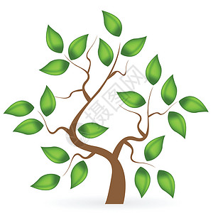 绿树插图木头绿色生态植物床单背景图片