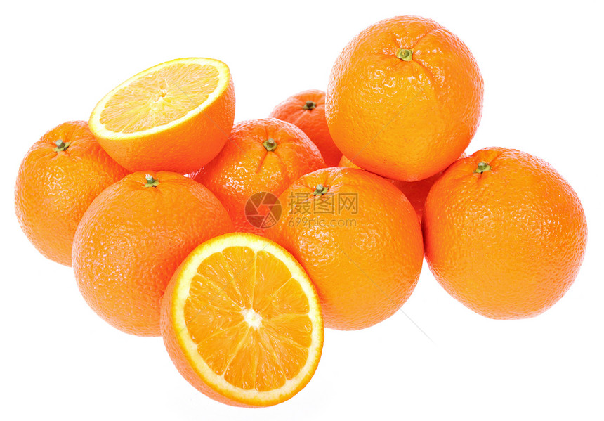 一群新鲜橙子图片