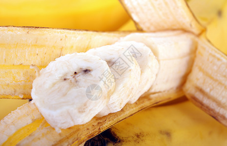 香蕉切片横截面水果食物黄色小吃背景图片