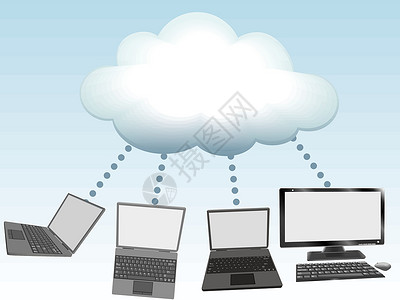 计算机连接到云计算技术中背景图片