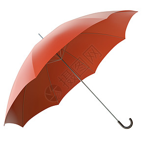 红伞式雨伞阳伞红色庇护所天气白色插图背景图片