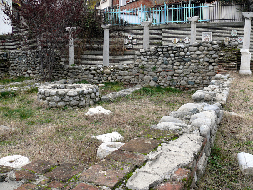 保加利亚桑丹斯基古老的基督教废墟历史古董教会历史性考古学城市图片