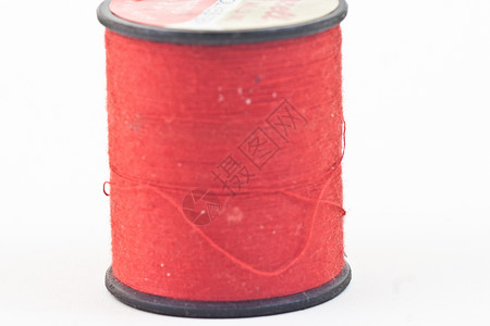 缝线别针灰色布料裁缝顶针维修观念红色织物背景图片