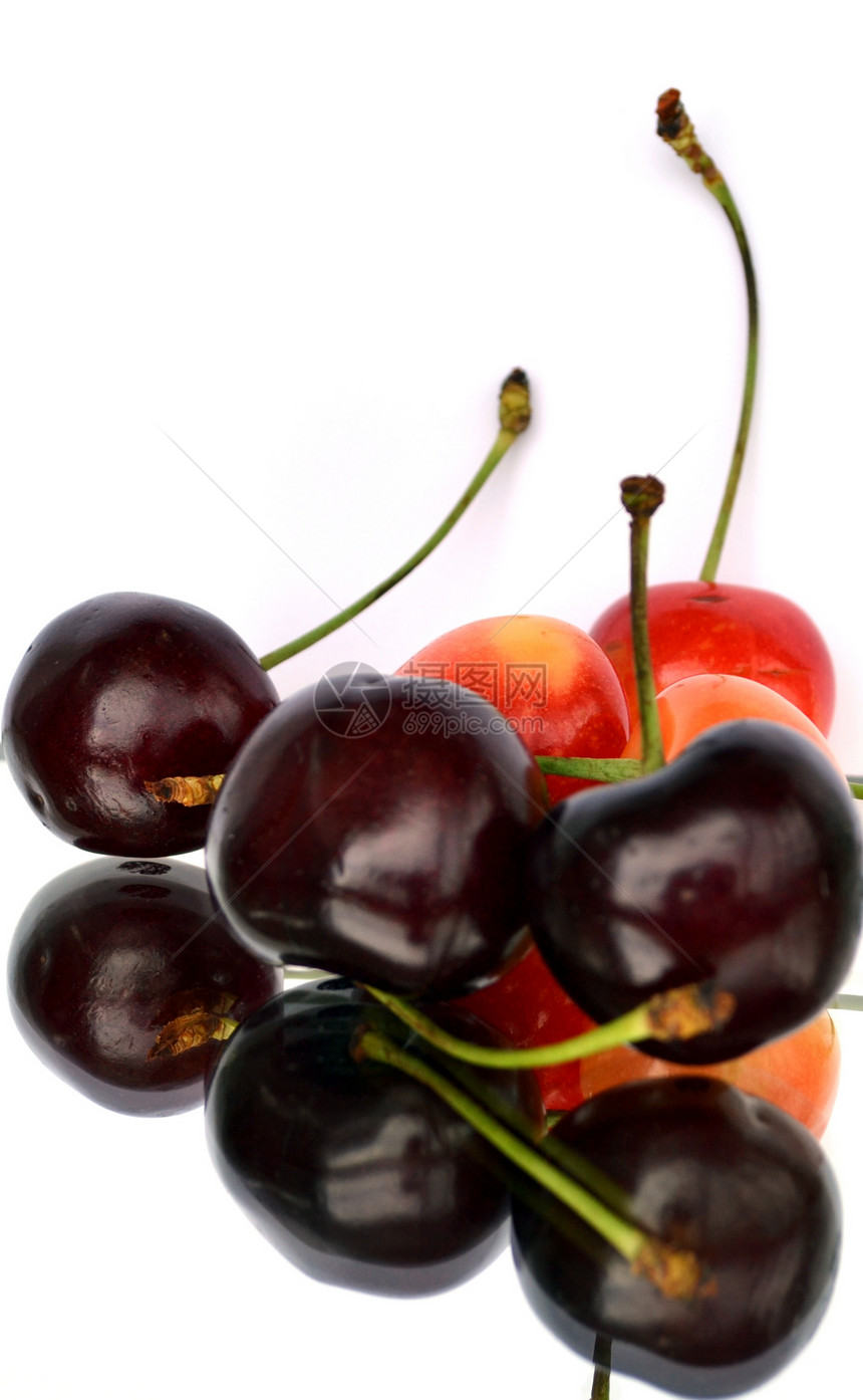红樱桃红色水果饮食白色食品维生素减肥图片