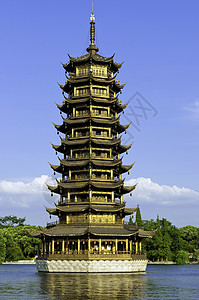 双塔之一的桂林背景图片