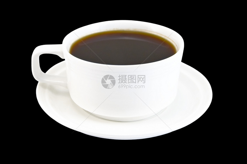 黑色背景的白咖啡杯( 白色)图片