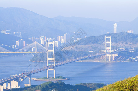 香港日间桥建造汀九桥高清图片
