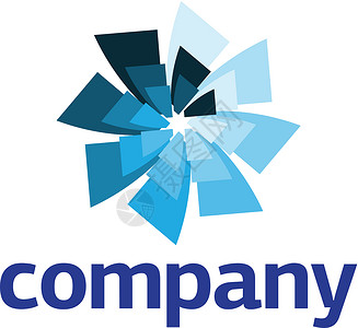 公司 Logo 设计模板身份图层商业风车阴影品牌艺术品蓝色插图创造力背景图片