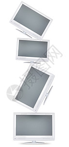 时尚平板屏幕电视摄影纯平硬件白色平面技术销售背景图片