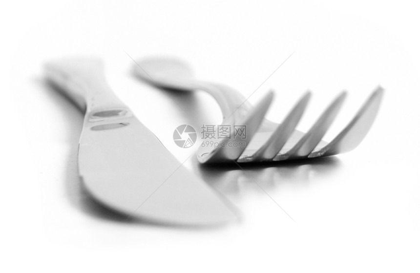 叉子刀午餐餐厅银器团体命令宏观服务金属用具刀具图片