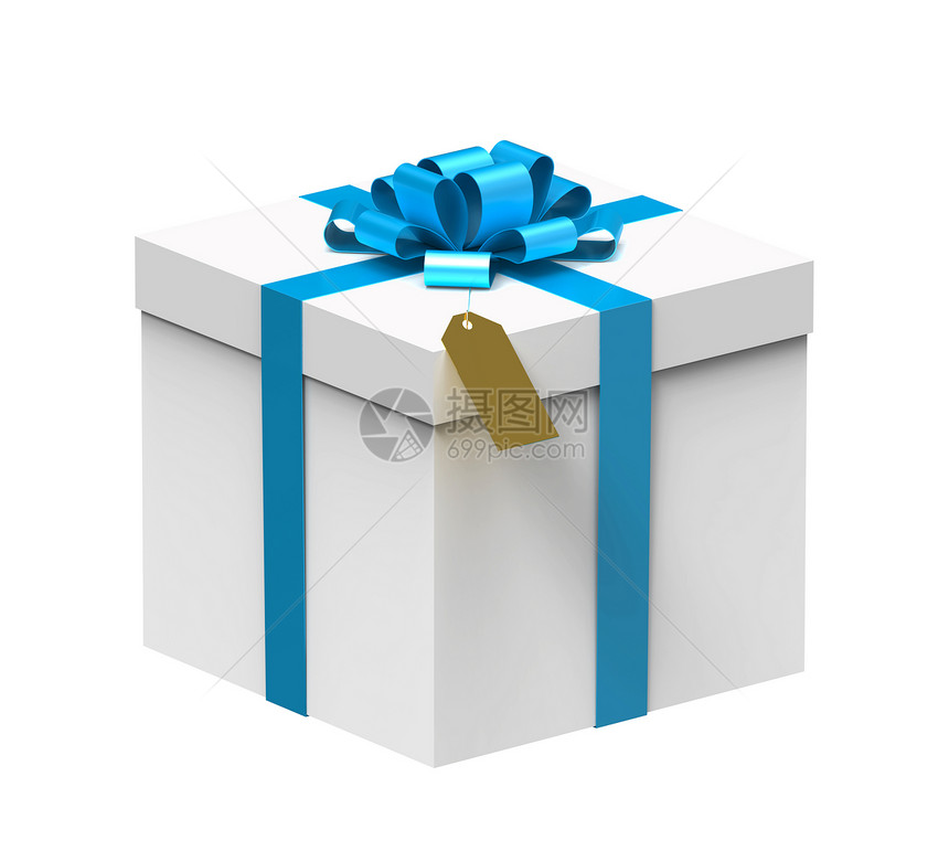 礼品盒纪念日派对白色蓝色惊喜展示庆典盒子礼物周年图片