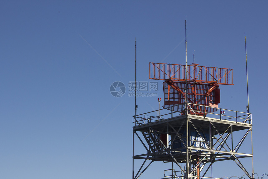 空中交通管制雷达雷达蓝天摄影电波天线雷达电缆交通低角度飞机服务图片