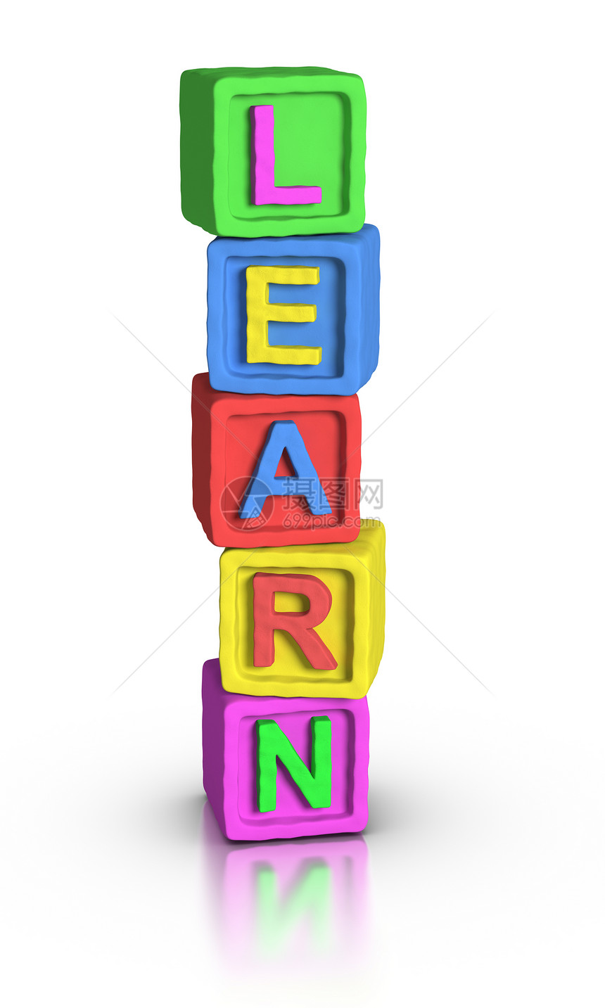 播放区块 LEARN学习立方体一个字黏土教学玩具教育木块训练橡皮泥图片