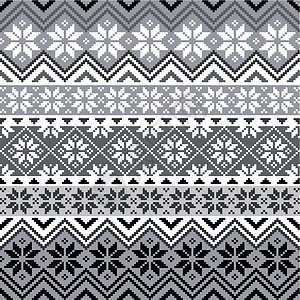 北欧雪花模式针织风格星星边界插图装饰纺织品灰色白色装饰品背景图片