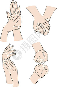 手掌拳头插图一部分数字夫妻指甲身体手指背景图片