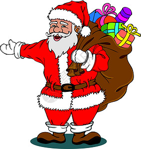 圣诞节玩具礼物明信片白色红色时候插图庆典胡须背景图片