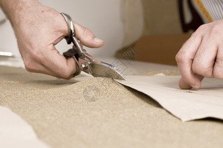 裁缝手用剪刀的详情磁带棉布工作针线活男人缝纫裙子手工业测量织物职场高清图片素材