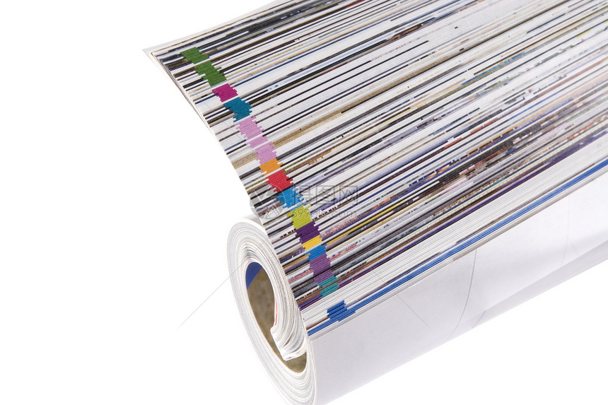 白色孤立的杂志卷记者商业教育文档知识学习邮政报纸图书馆折叠图片
