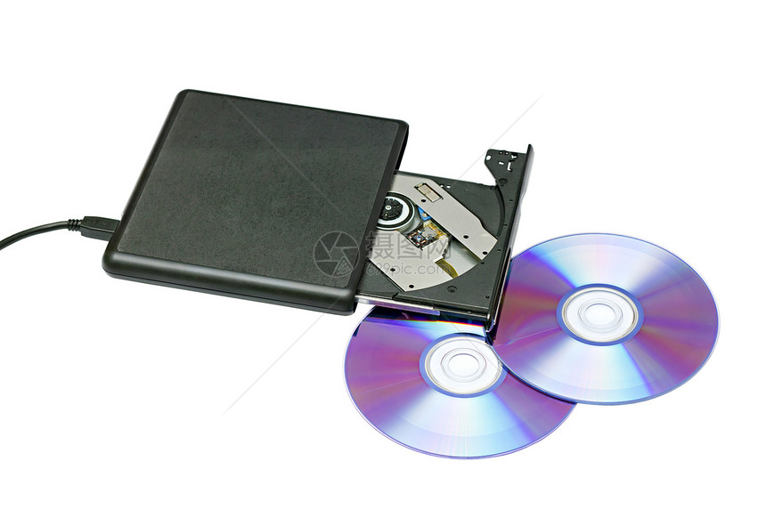 外部 dvd 驱动器和磁盘音乐光学笔记本机动性光盘贮存阅读电脑记录射线图片