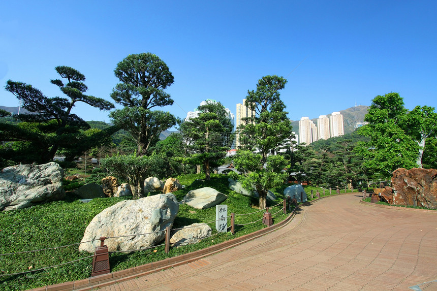 中华风格花园植物框架房子团体窗户艺术旅行生活建筑学树叶图片