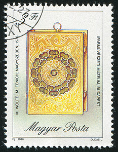 古老时钟金属邮件展示邮资邮票指针长方形时间戒指金子高清图片