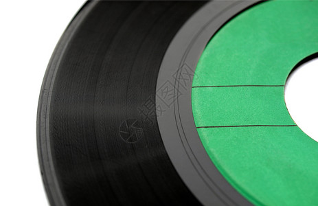 乙烯记录模拟白色艺术技术宏观塑料标签音乐绿色背景图片