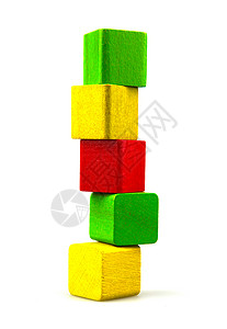 木制构件玩具创造力孩子红色长方形立方体黄色操场喜悦婴儿期背景图片