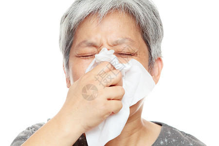 喷喷水妇女鼻子喷嚏疾病流感感染女士成人治疗白色保健伤心高清图片素材