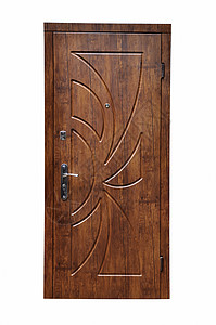 雕刻门木制门空间棕色门把手通道雕刻欢迎日志装饰品入口垂直背景