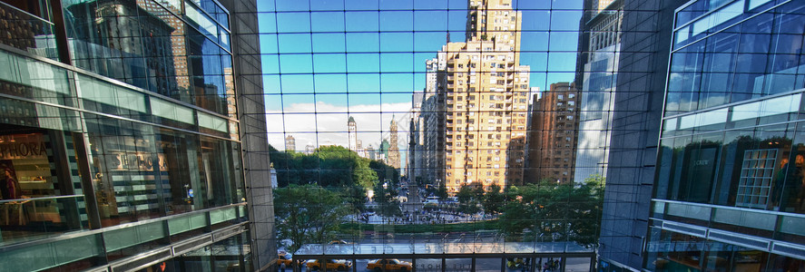 纽约市大楼纽约市大厦建筑学旅游景观市中心建筑摩天大楼地标天际全景黄色路高清图片素材