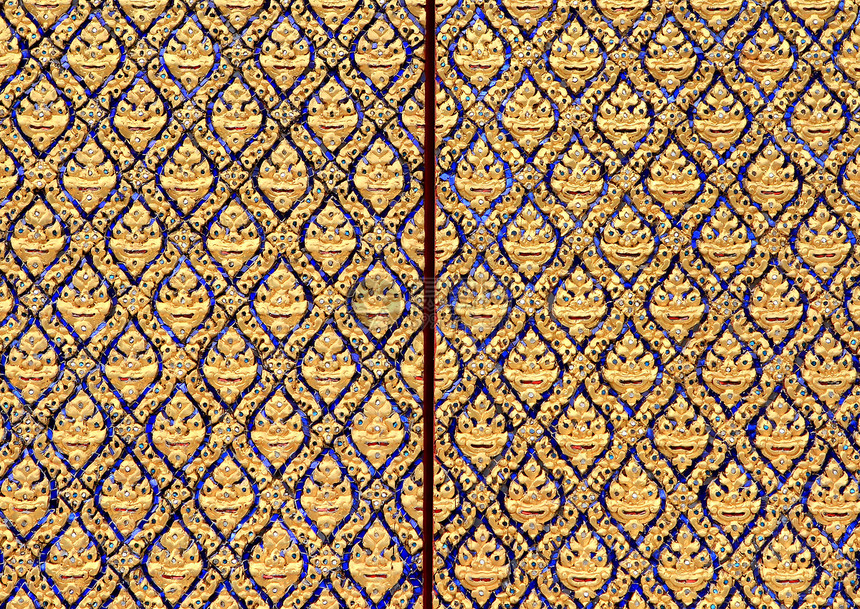用于背景的泰国艺术墙图案床单金子宗教文化佛教徒织物装饰屏幕风格曲线图片