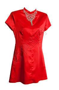 红丝丝妇女的衣服连衣裙白色人体丝绸销售模型魅力工作室裙子红色背景图片