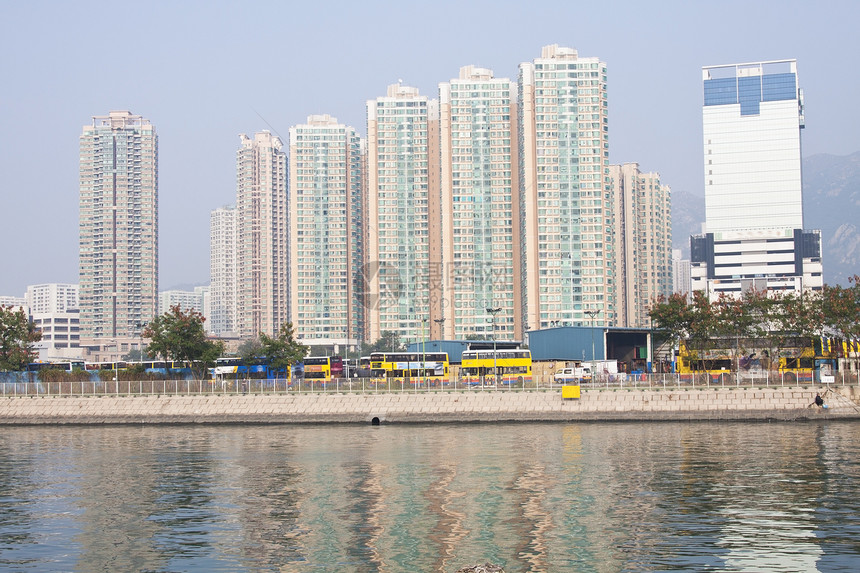 香港市中心白天天空住房建筑商业土地城市民众住宅景观财产图片