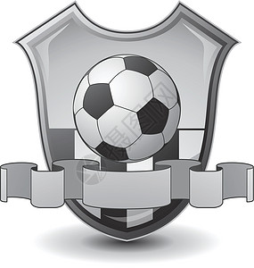 足球标志杯子丝带金属运动灰色团队徽章插图背景图片
