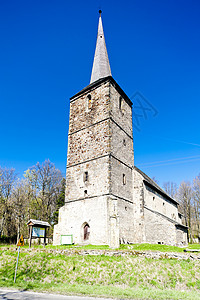 波兰西里西亚斯维耶扎瓦罗马内斯克教堂世界位置景点外观旅行历史性历史建筑学建筑教会东欧洲高清图片素材