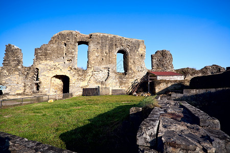 恶龙破坏城堡荷兰瓦尔肯堡的废墟背景