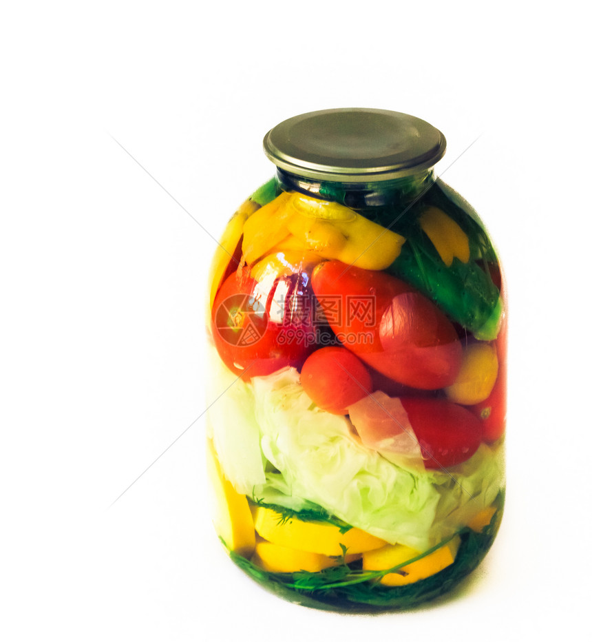 白种背景的预留蔬菜盐渍海军黄瓜生活食物香料保守派养护生产熟食图片