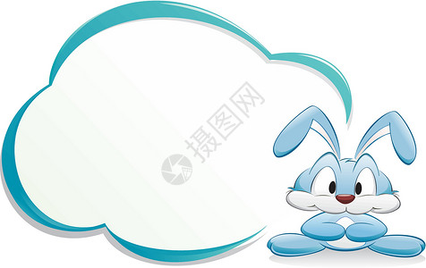 带框架的可爱卡通兔子背景图片