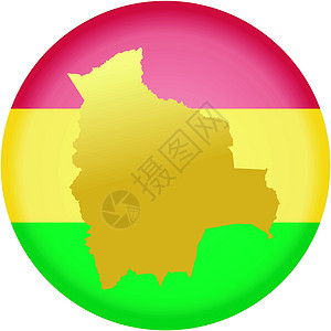 玻利维亚颜色的旗帜按钮背景图片