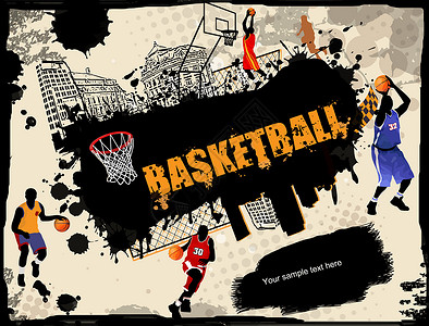 城市篮球背景背景图片