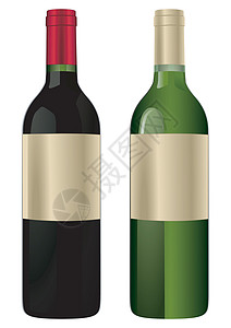 干红葡萄酒红两瓶葡萄酒插画
