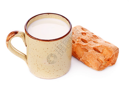 Crispy Bun和牛奶食物馒头馅饼糖类团体甜点糕点面包碳水饮料背景图片