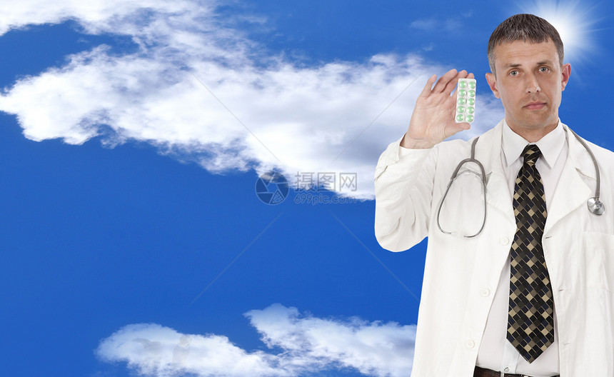 卫生保健草地医疗药品男人蓝色太阳医生领带场地治疗师图片